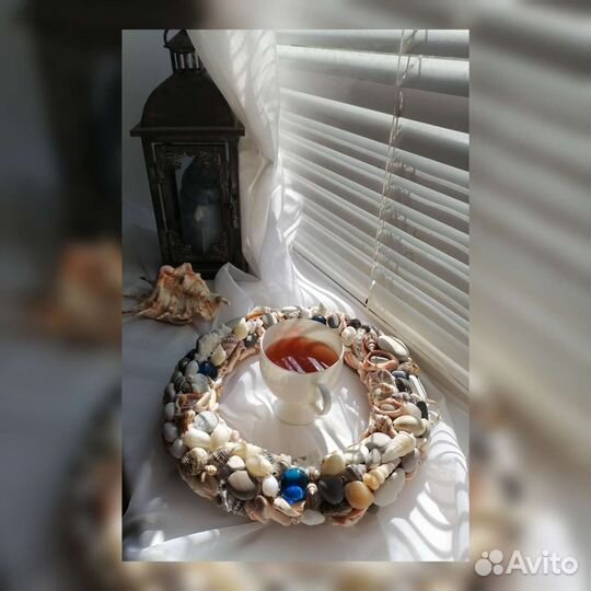 Венок интерьерный, морской стиль.Декор для дома