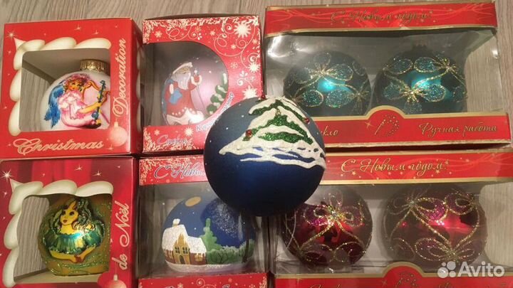 Новые елочные шары,ручная роспись