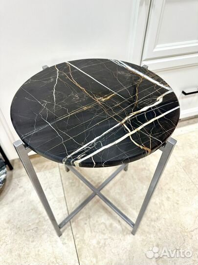 Стол журнальный мрамор лофт