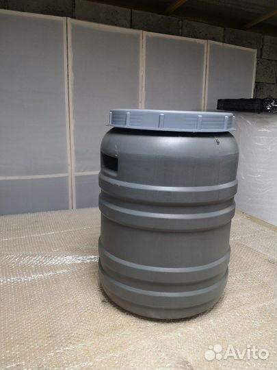 Бочка техническая пластиковая, круглая 50 л