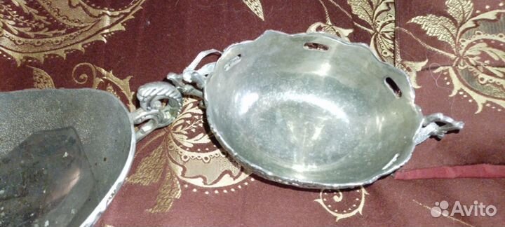 Мельхиоровая малая вазочка для конфет