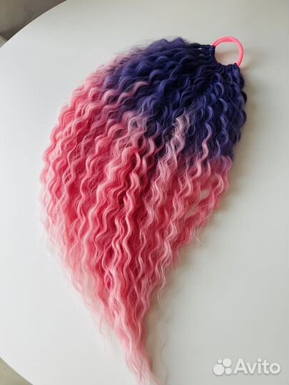 Волосы на резинке хвосты детские косы