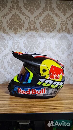 Мото шлем с очками