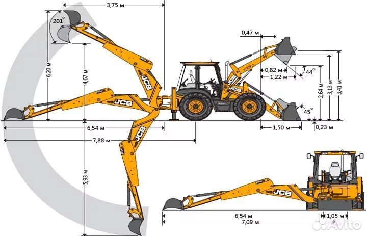 Услуги трактора JCB