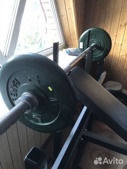 Штанга гриф блины скамья