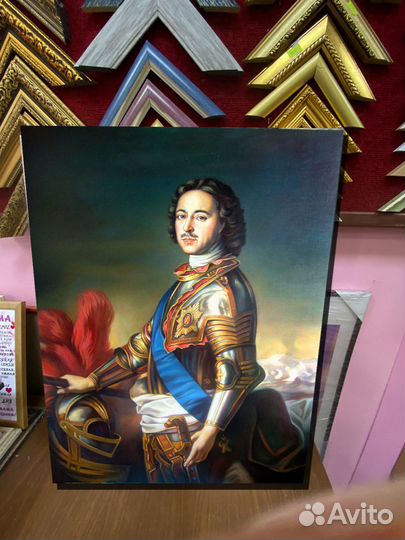 Портрет Петра 1 на холсте 50х70