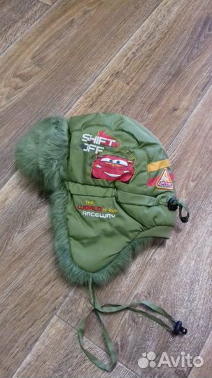 Шапка зимняя Тачки, болотно-зеленая, р-р 54