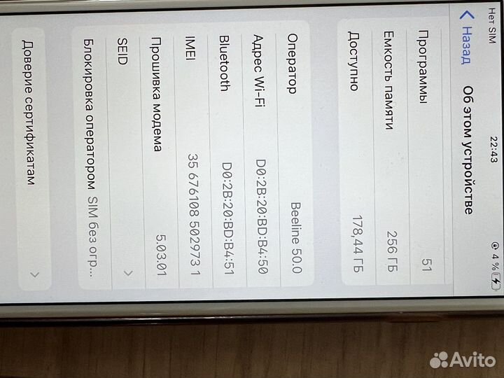 iPhone 8, 256 ГБ
