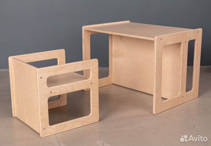 Детский стол и стул растущие / куб Монтессори