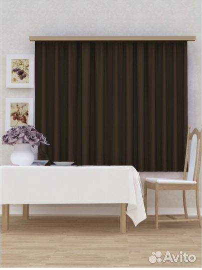 Штора блэкаут коричневая