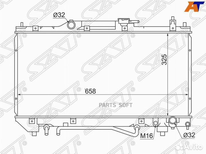 Радиатор охлаждения Тойота Авенсис 3S 2.0 97-01
