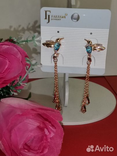 Серьги Птички медзолото