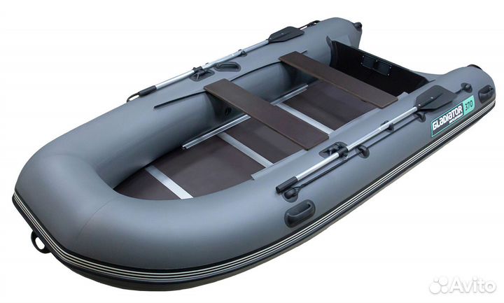 Лодка пвх Gladiator B370 темно-серый
