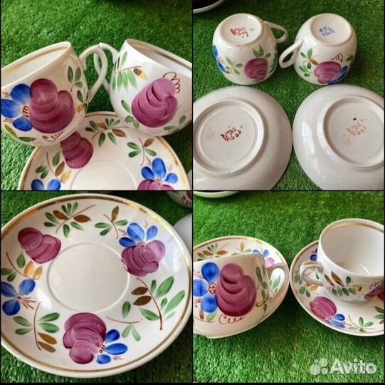 Чайная пара СССР Фарфор Дулево Лфз Вербилки