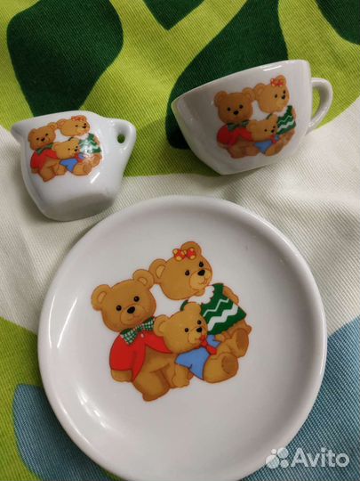 Чашка блюдце молочник детская посуда