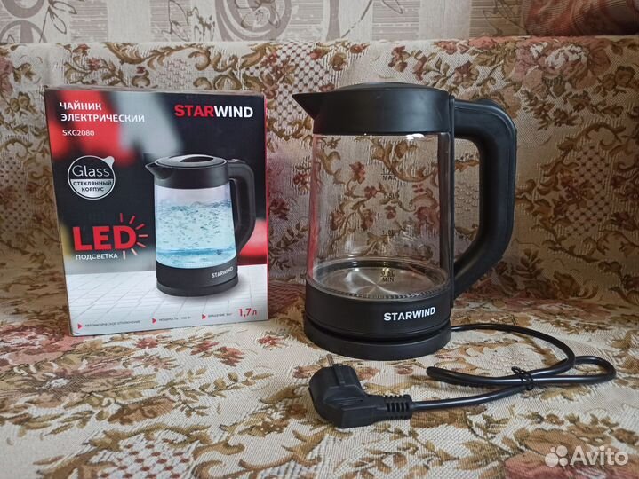 Чайник Черный стеклянный новый