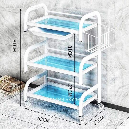 Тележка, этажерка мастера (стекло)