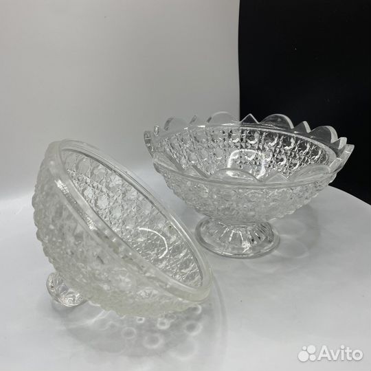 Хрустальная конфетница с крышкой СССР (Сзр)