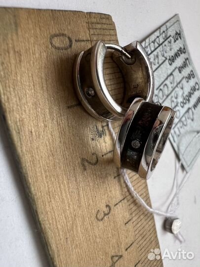 Серебряные серьги 925 вставка бриллиант