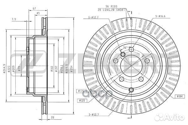Диск торм. зад. land rover Range Rover III 02