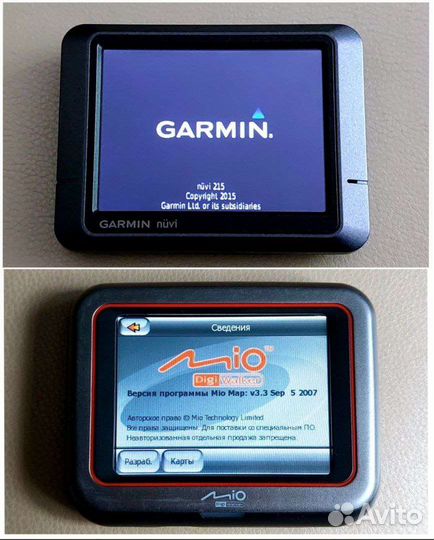 Навигатор Garmin Nuvi 215 и Mio DigiWalker C220