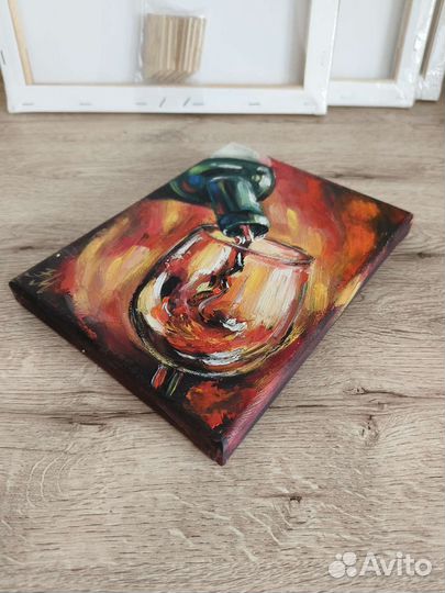 Картина с вином маслом на холсте