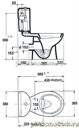 Jacob Delafon Kandel E1455-00 унитаз под бачок