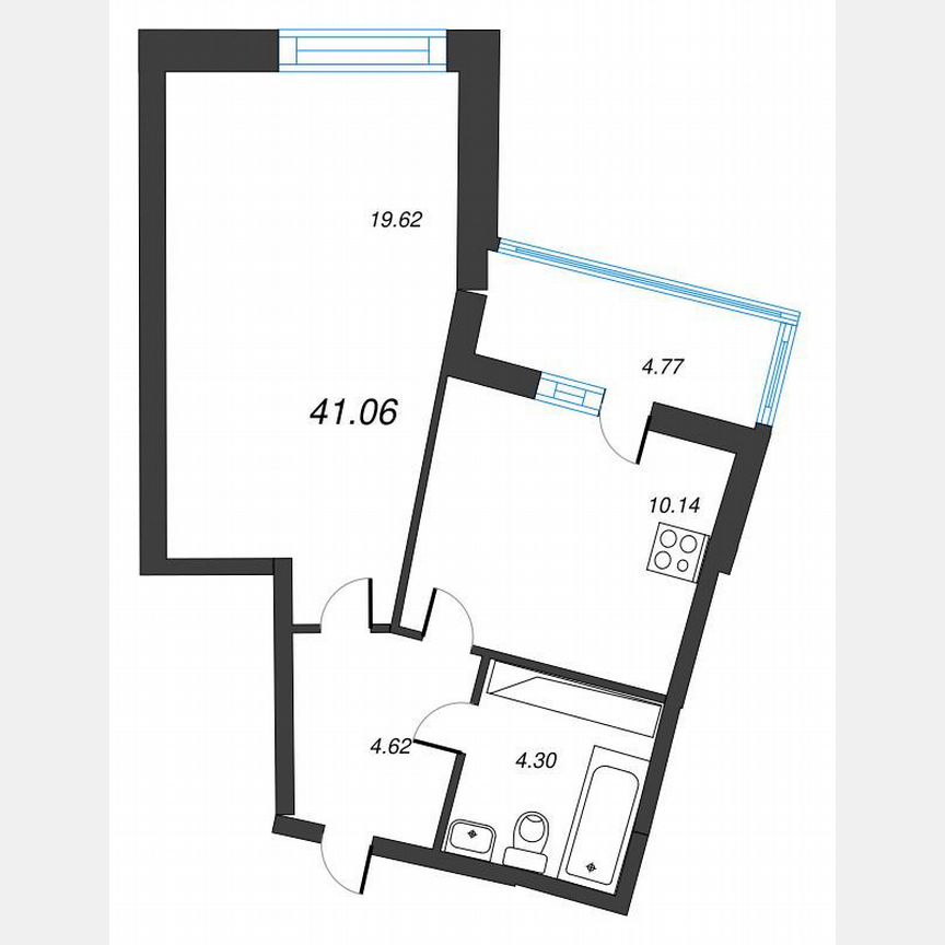 1-к. квартира, 43,5 м², 17/22 эт.