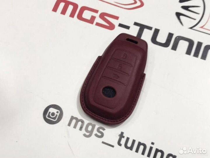 Чехол для ключа Toyota бордовый стиль 1