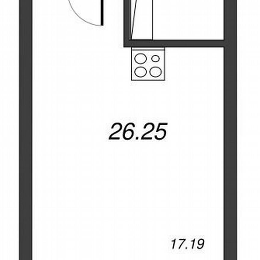 Квартира-студия, 29,2 м², 2/22 эт.