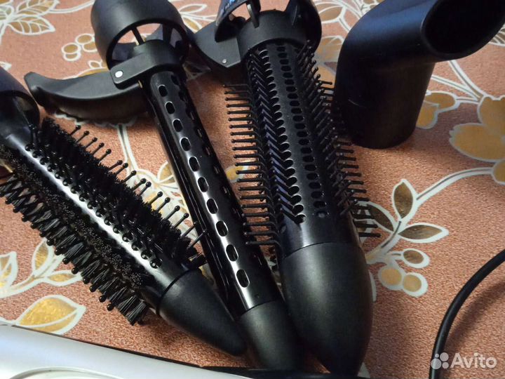 Фен щётка с насадками, плойка
