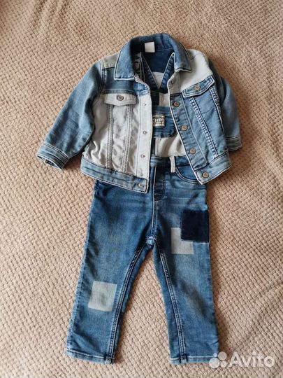 Джинсовый костюм для девочки 86