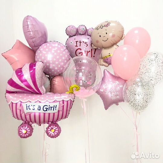 Набор шаров на выписку малышке