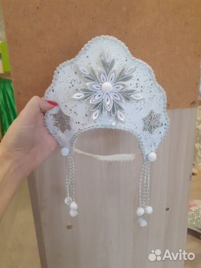 Новогодняя корона снежинки,льдинки,снегурочки