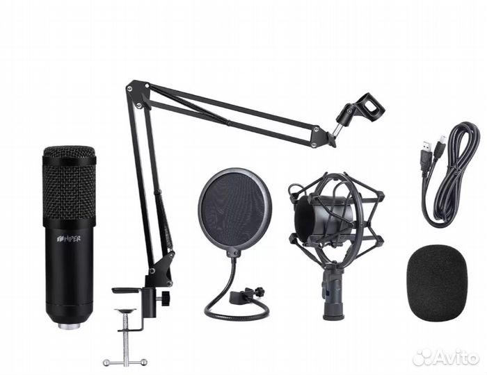 Микрофон hiper Broadcast USB Set Black