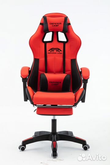 Игровое кресло черно-красное без подставки