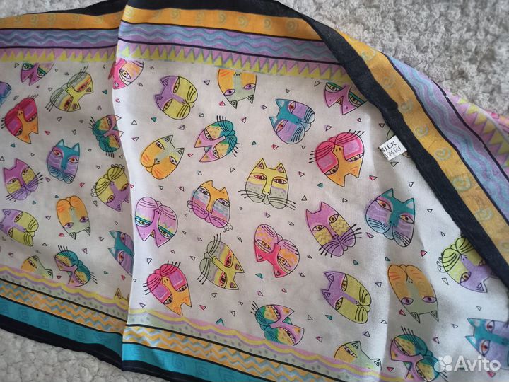 Женский шарфик из натурального шелка 130х30