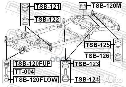 TSB-124 сайлентблок подрамника Toyota Land Cru