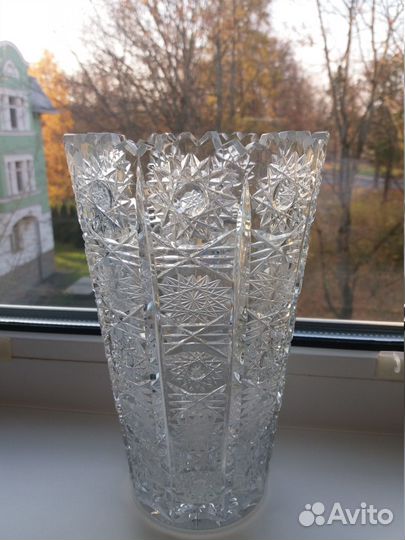 Ваза для цветов хрустальная Богемия