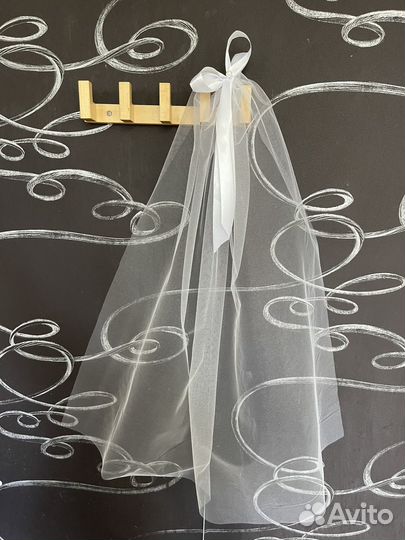 Фата для девичника белая