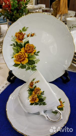 Чай-кофе трио Желтые розы Wunsiedel Porzellan