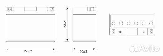 Акб Delta CT 1209.1 9 ah 151х71х107