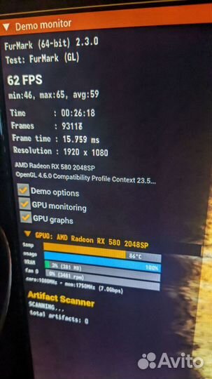 Видеокарта asus RX580 8GB 2048SP