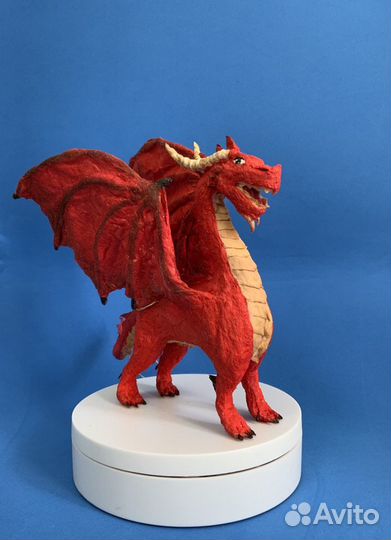 Ватная ёлочная игрушка: Красный дракон