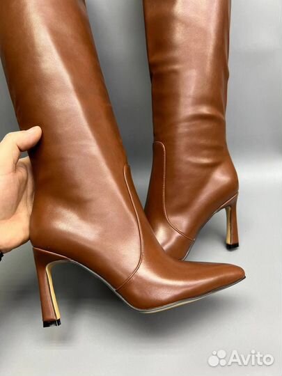 Сапоги ботфорты высокие из кожи