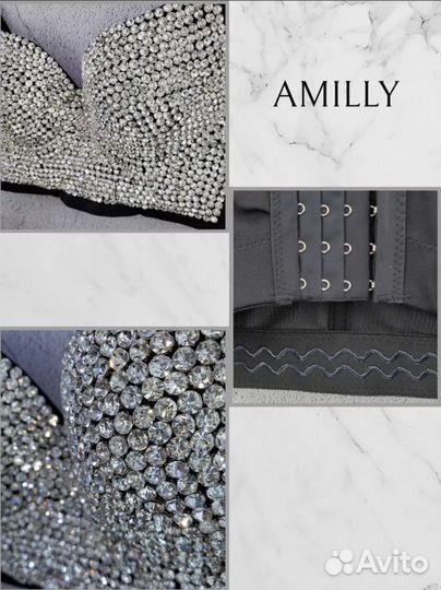 Топ корсет со стразами новый. Размер 34В