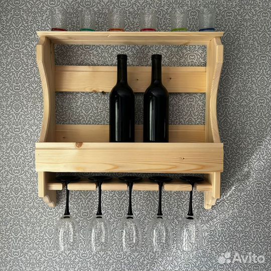 Винная полка бар из дерева