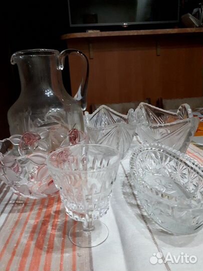 Хрустральные ладьи, вазочки