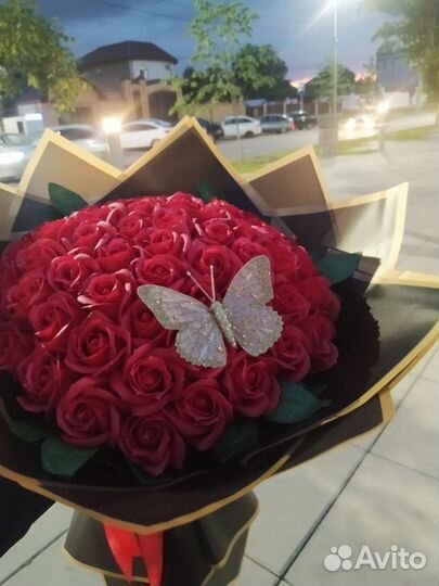 Букет из мыльных роз