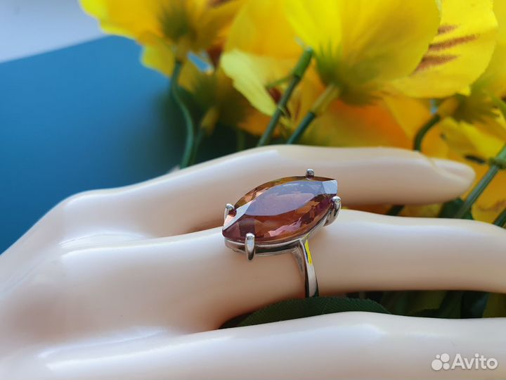 Комплект серебро с султанитами, р.18